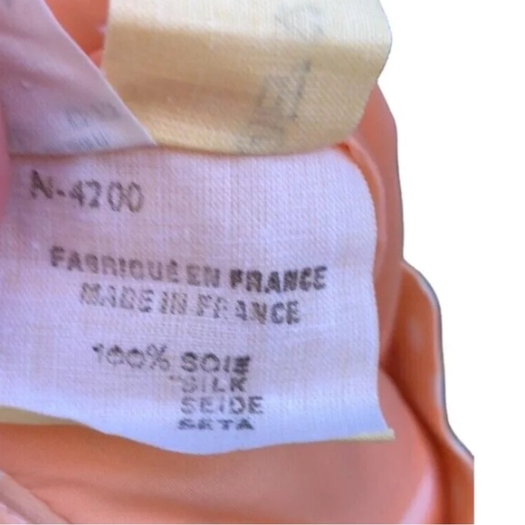 🇫🇷 Vtg 80s 90s Alan Austin Silk Polka Dot Peach Pink Trumpet Hem Midi Skirt | M - Picture 13 of 13